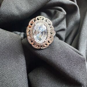 Elegant Sterling Silver Oval Ring